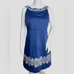 Lilly Pulitzer blue and white embroidered sheath size 2